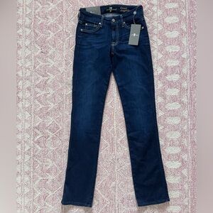7 For All Mankind Kimmie Straight Jeans Dark Wash Size 25 NWT
